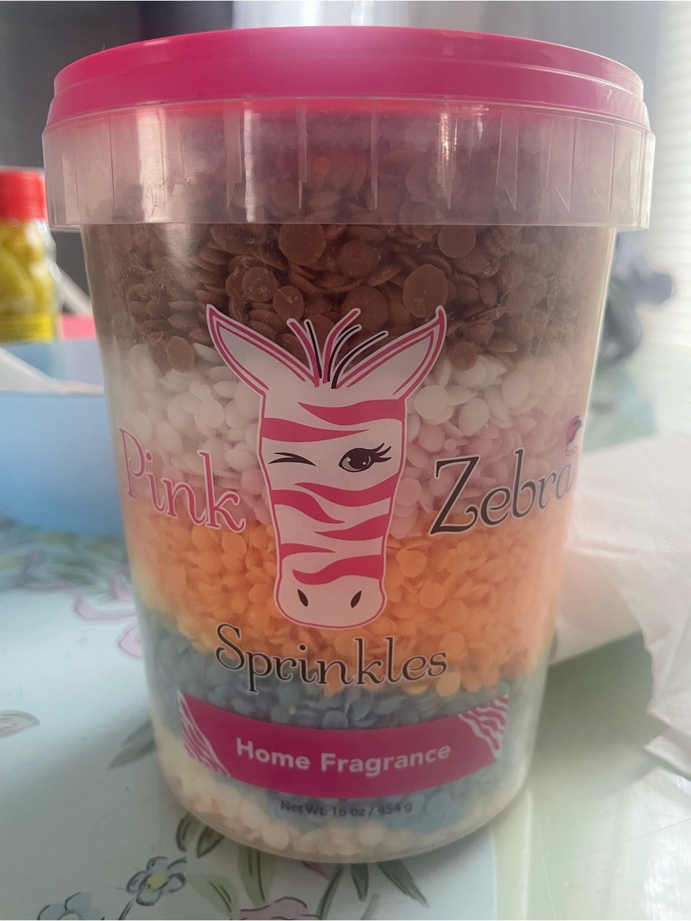 Pink Zebra Layered Sprinkles Home Fragrance - Pink, White, Orange, Blue, Brown